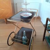 Rolling service in formica and gilded metal