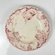 Set of 4 flat plates KG Lunéville Terre de fer, "Fontainebleau", pink, 19th century