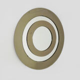 Beveled mirror round smoked glass with 2 shades, Italy
