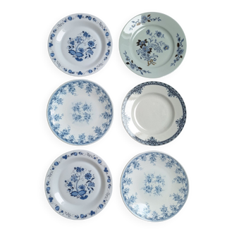 Assiettes vintage bleu