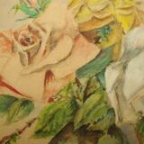Tableau ancien bouquet de roses