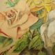 Tableau ancien bouquet de roses