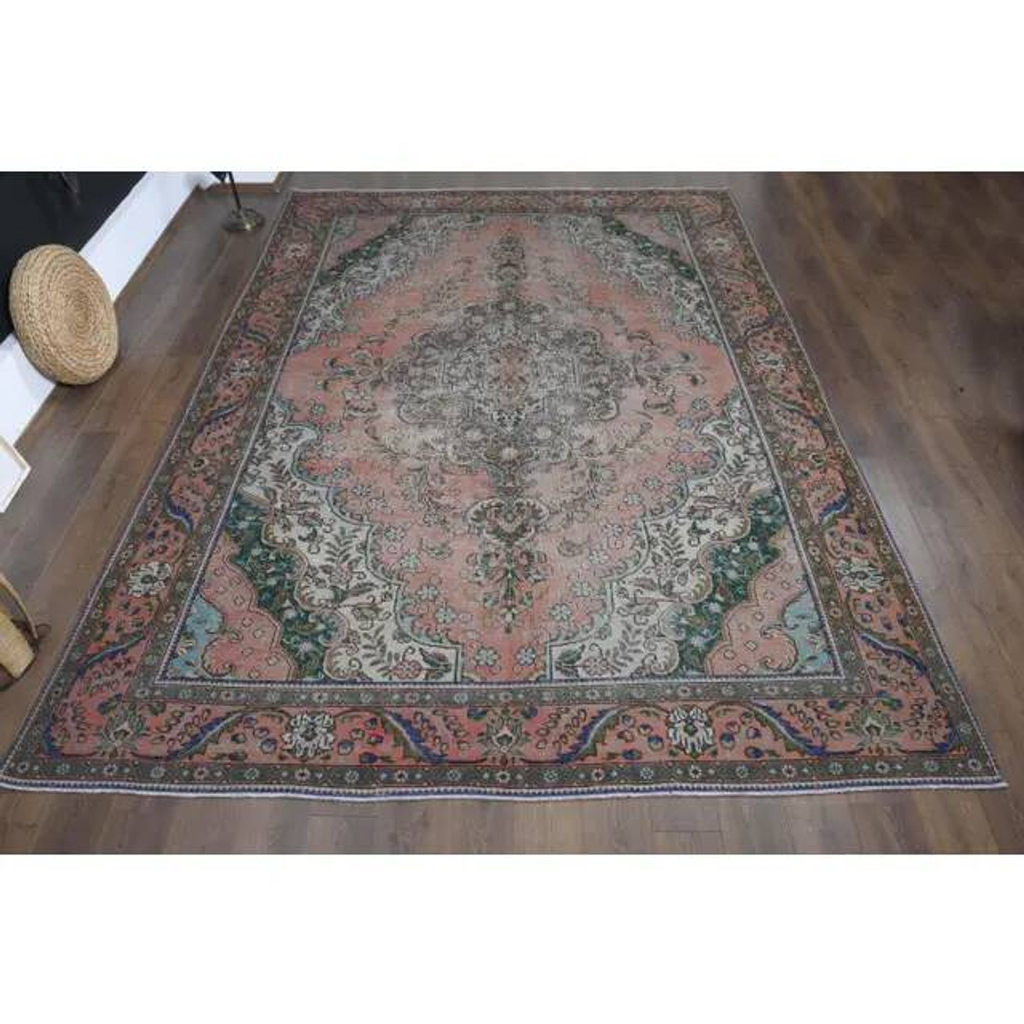 1970s Vintage Persian Handmade Wool Orange Oversized Area Rug 284x385