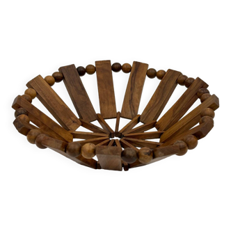 Corbeille à fruits vintage bois ajouré - 1970’s