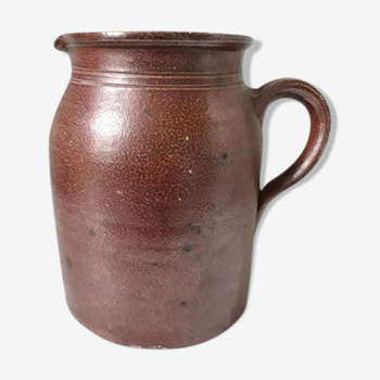 Old glazed stoneware pitcher