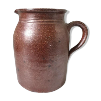 Old glazed stoneware pitcher