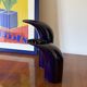 Space age set of 2 blue ceramic vase, Italy ca. 1970