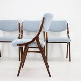 1960s Set of Four TON Beech Bentwood Dining Chairs in Bouclé, Czechoslovakia
