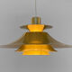 Golden colored aluminum pendant light from Frandsen Lighting. Denmark 1970s