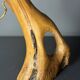 French midcentury brutalist olive wood table lamp, 1950s