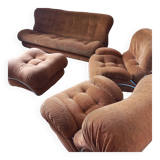 Velvet sofa and armchair set