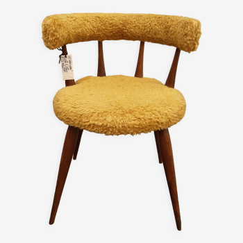 Fauteuil moumoute moutarde