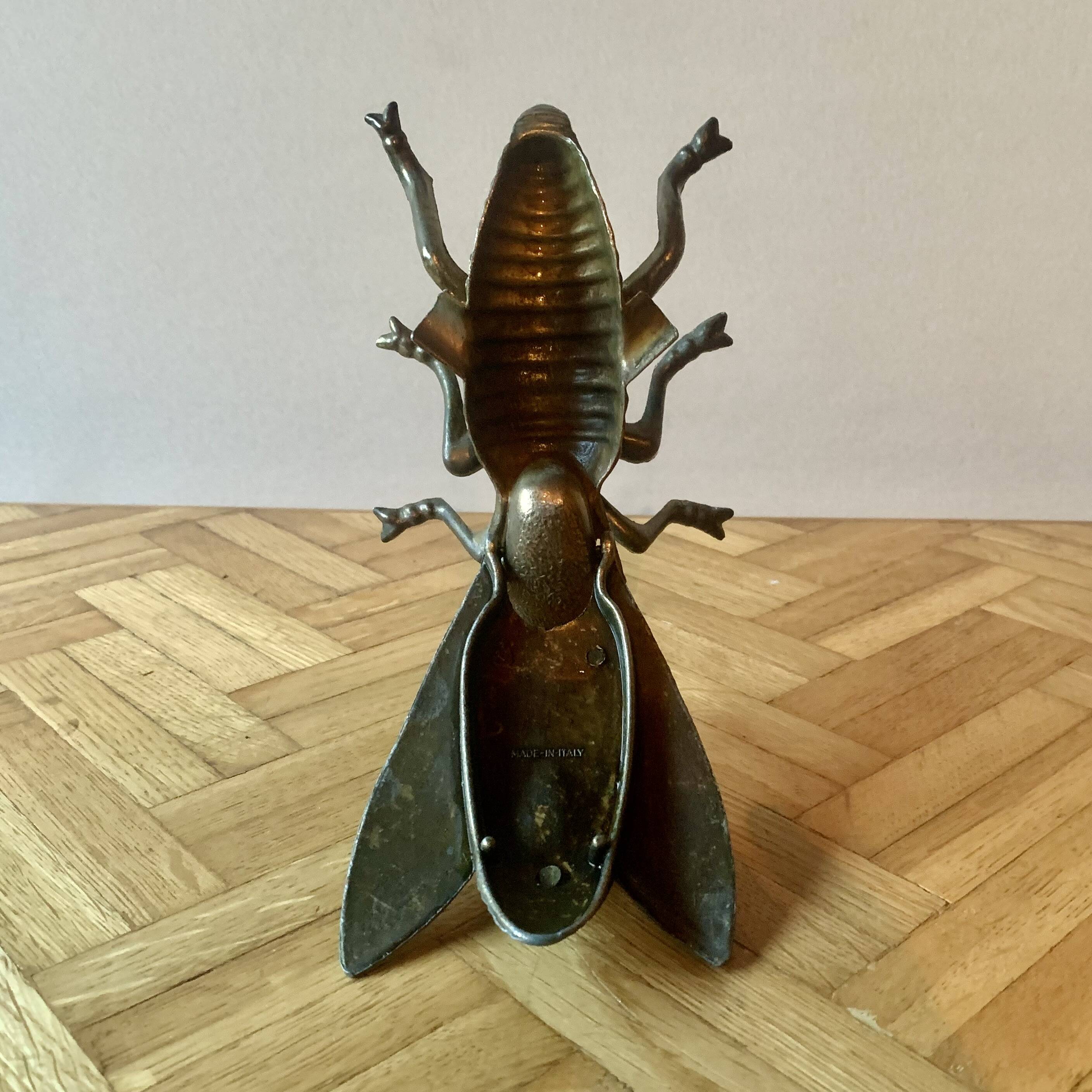 Vintage brass ashtray in the shape of a fly