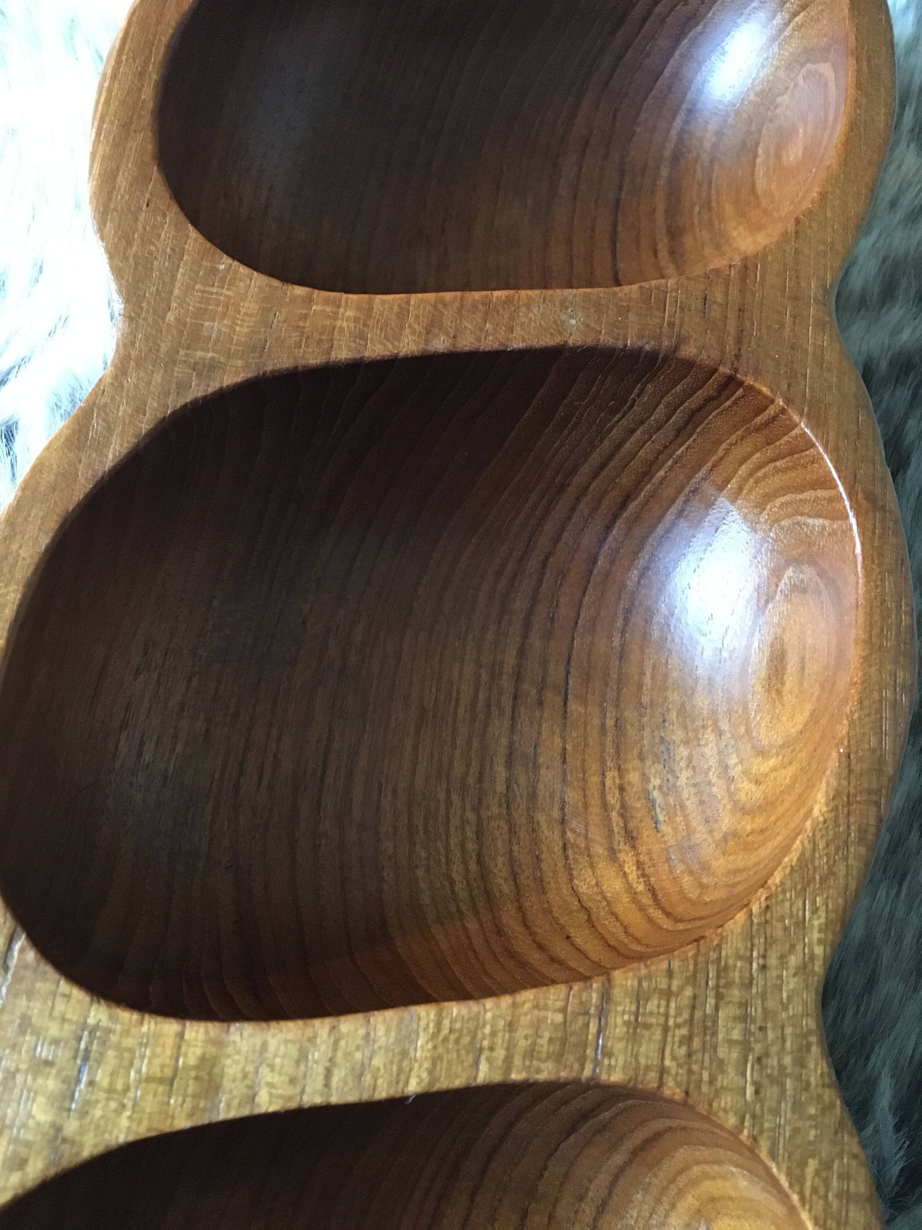 Teak dish 3 compartments