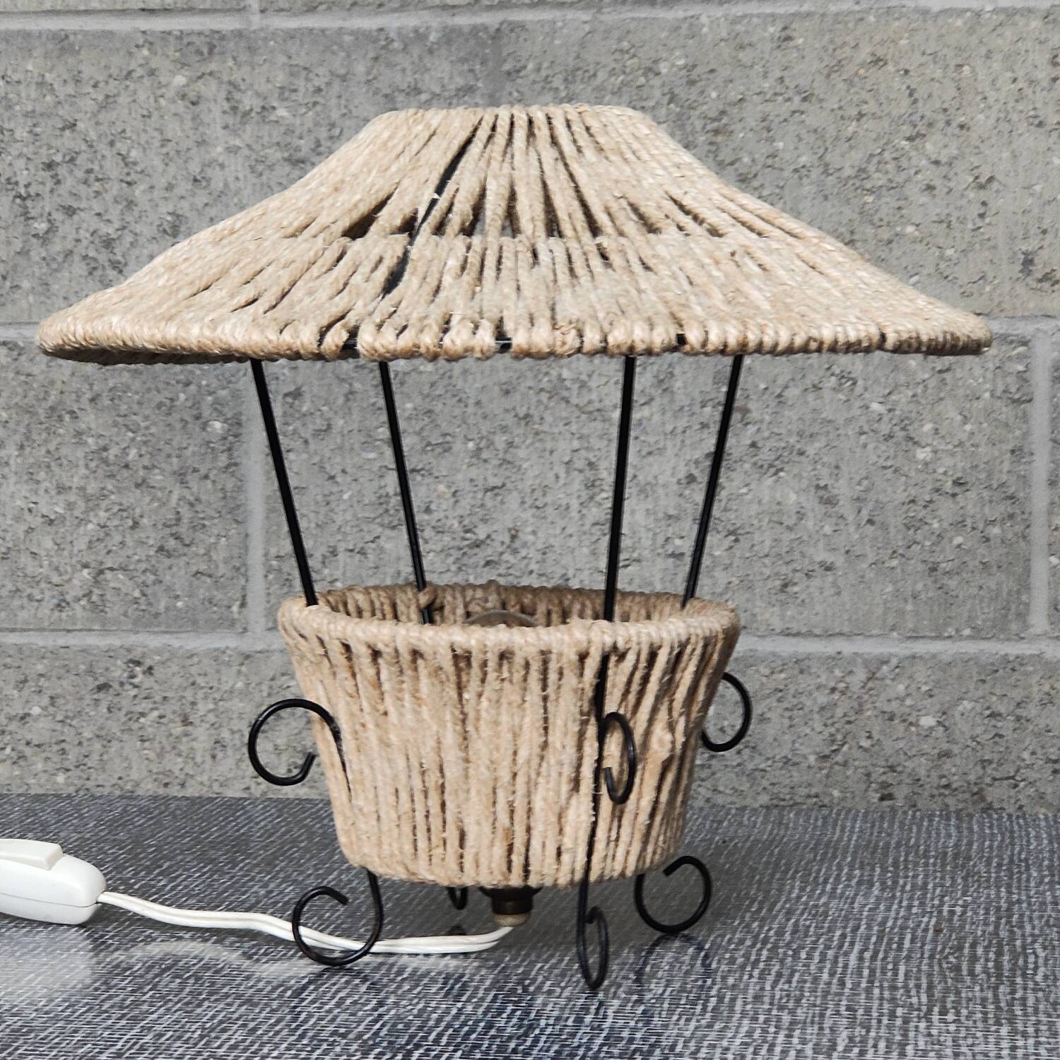 Metal and rope lamp 1960