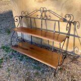 Wrought iron folding shelf