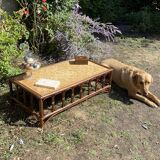 Vintage rattan coffee table