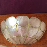 Three mother-of-pearl sconces