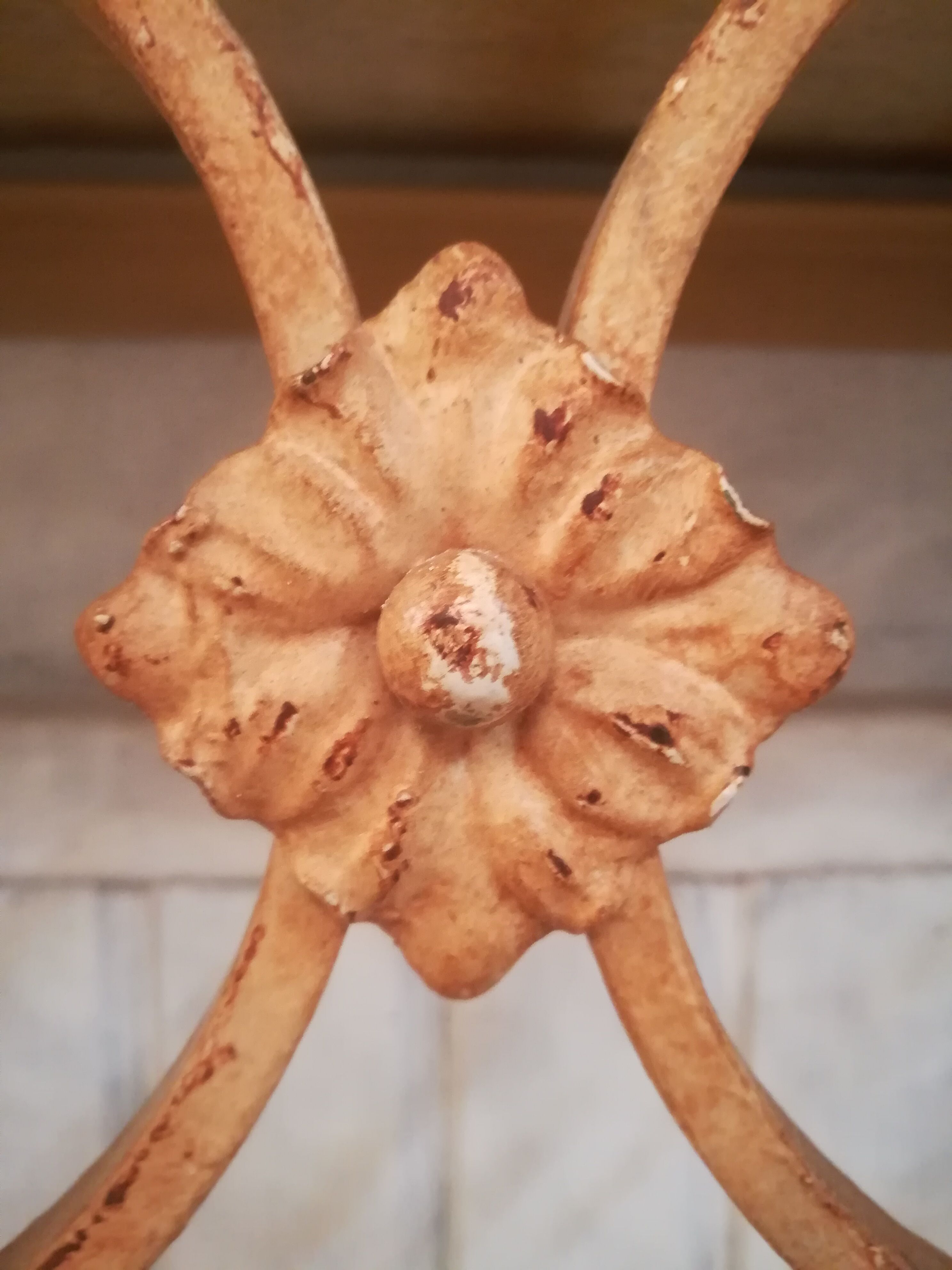 Wrought iron and marble wall console