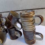 set of 8 stoneware coffee cups
