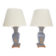 Vintage Asian Table Lamps in Pewter and Brass, 1950s, Set of 2