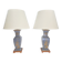 Vintage Asian Table Lamps in Pewter and Brass, 1950s, Set of 2