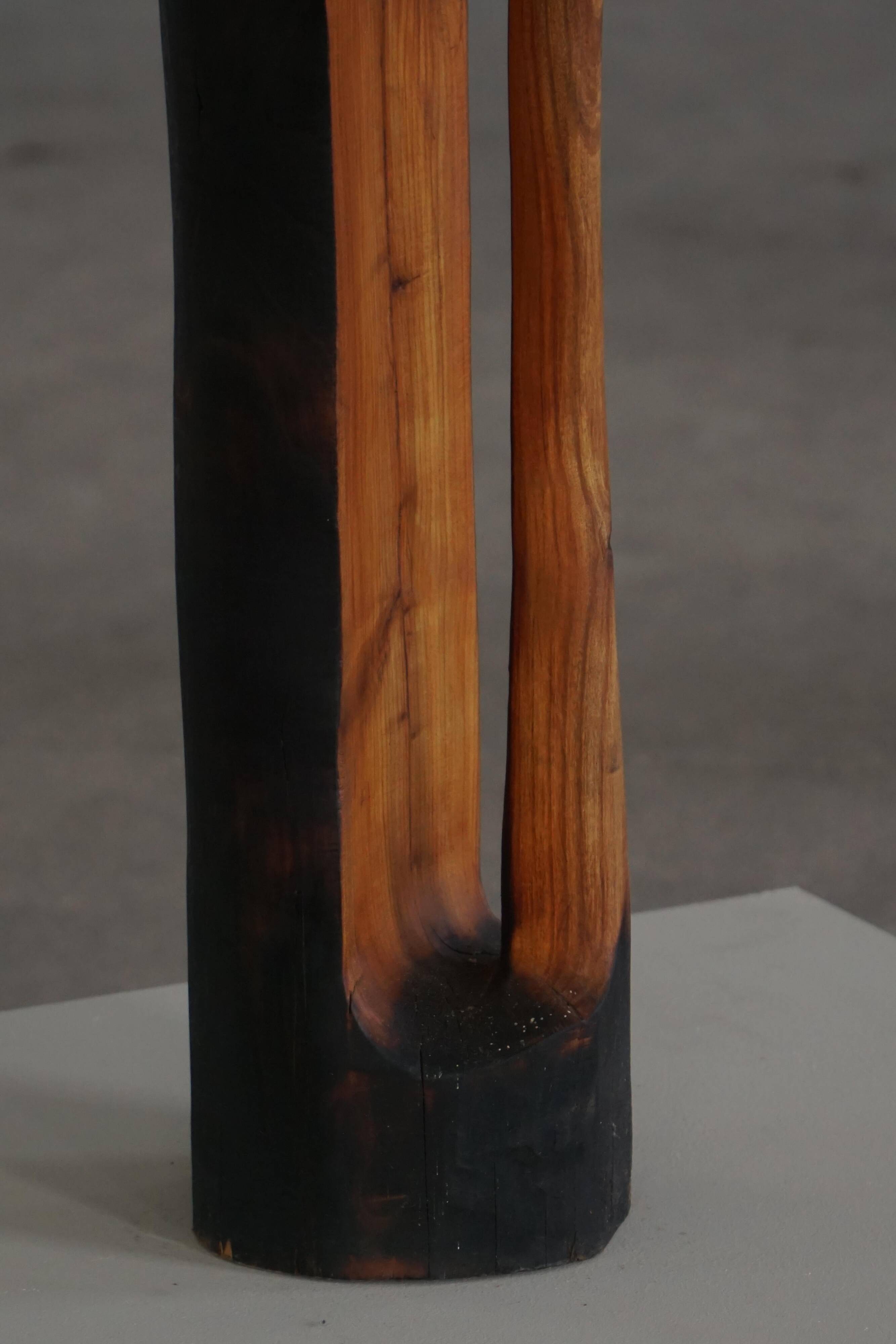 Large wooden sculpture "Black Elegance" by Ole Wettergren, Denmark, 1990s.