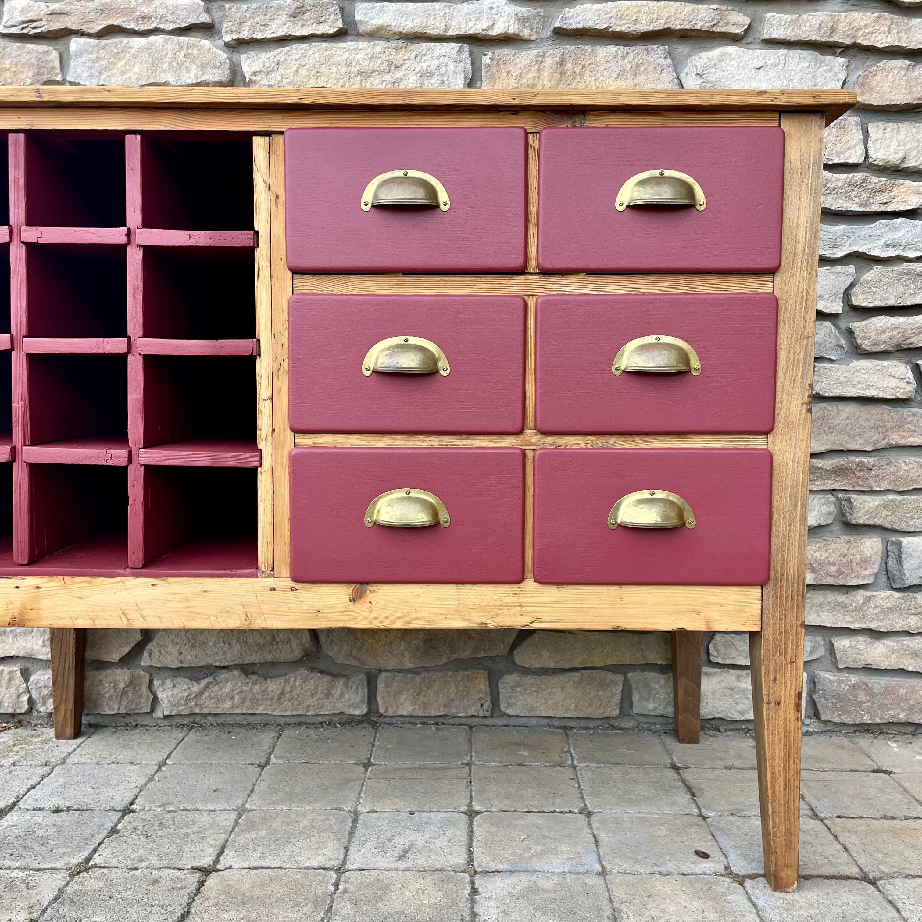 Old furniture by trade, 6 drawers and 12 bottle lockers