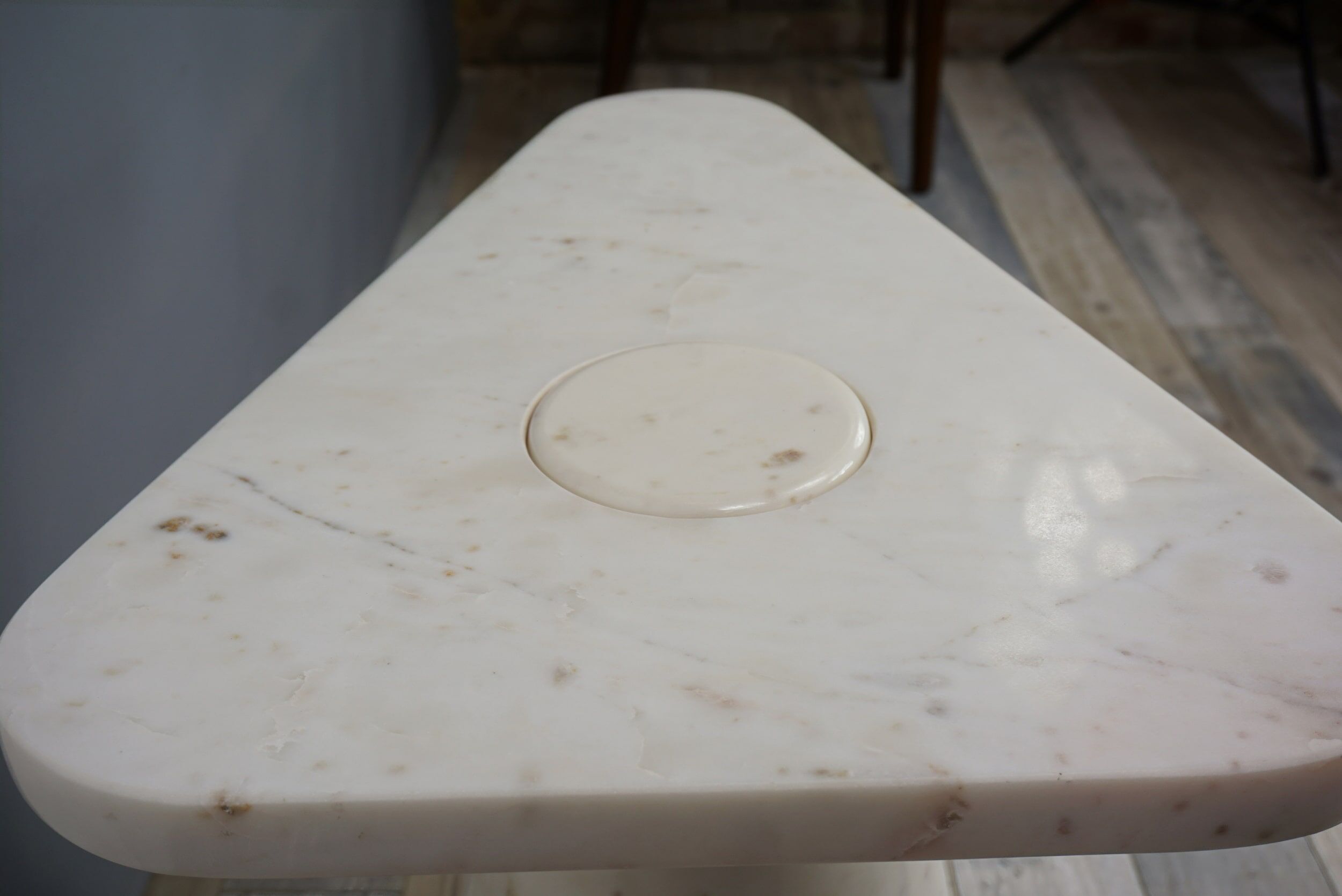 White marble side table