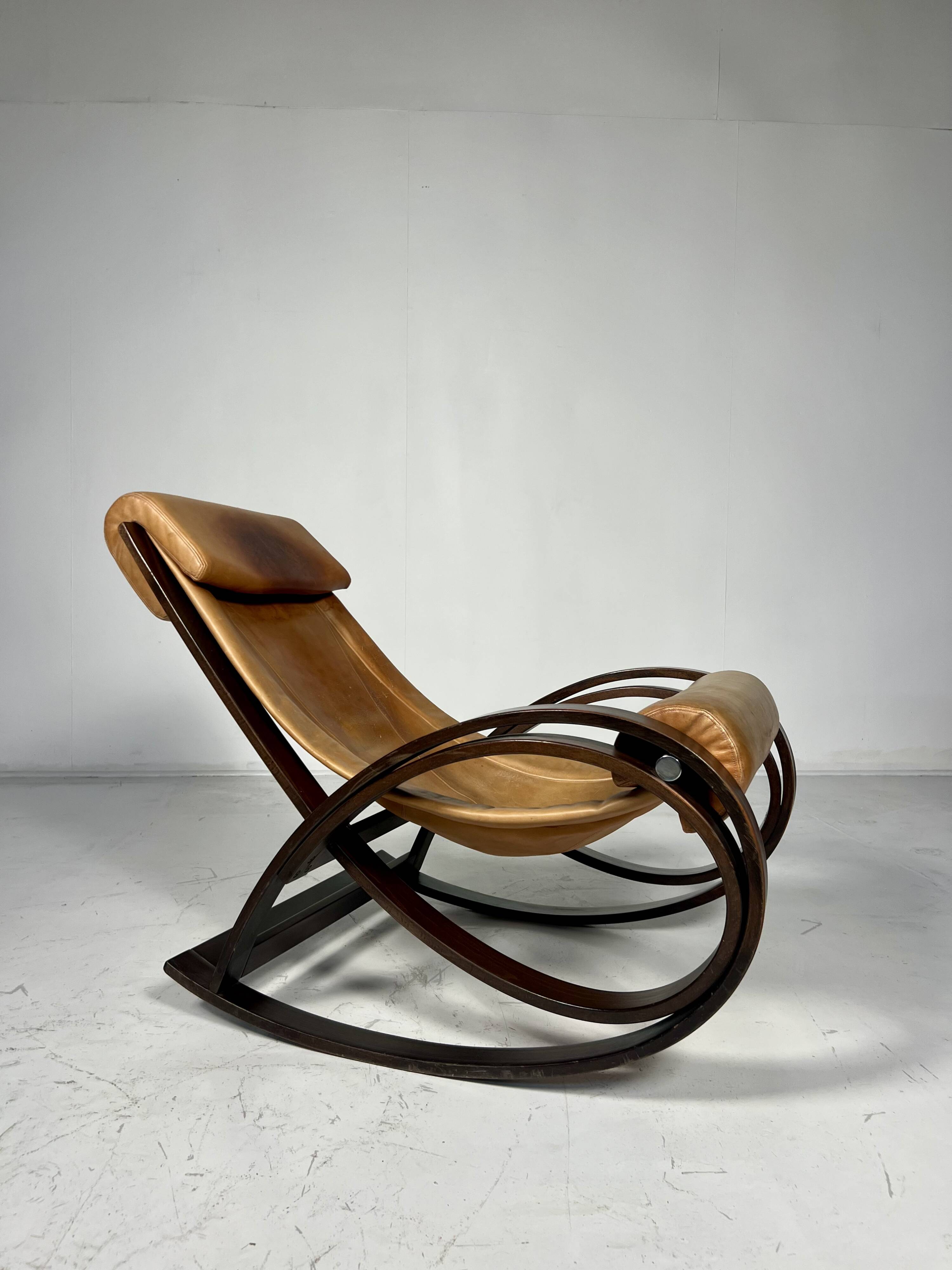 Sgarsul Rocking Chair By aGe Aulenti For Poltronova, Italy, 1960s