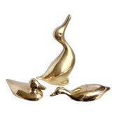 Three ducks or trio in solid brass
