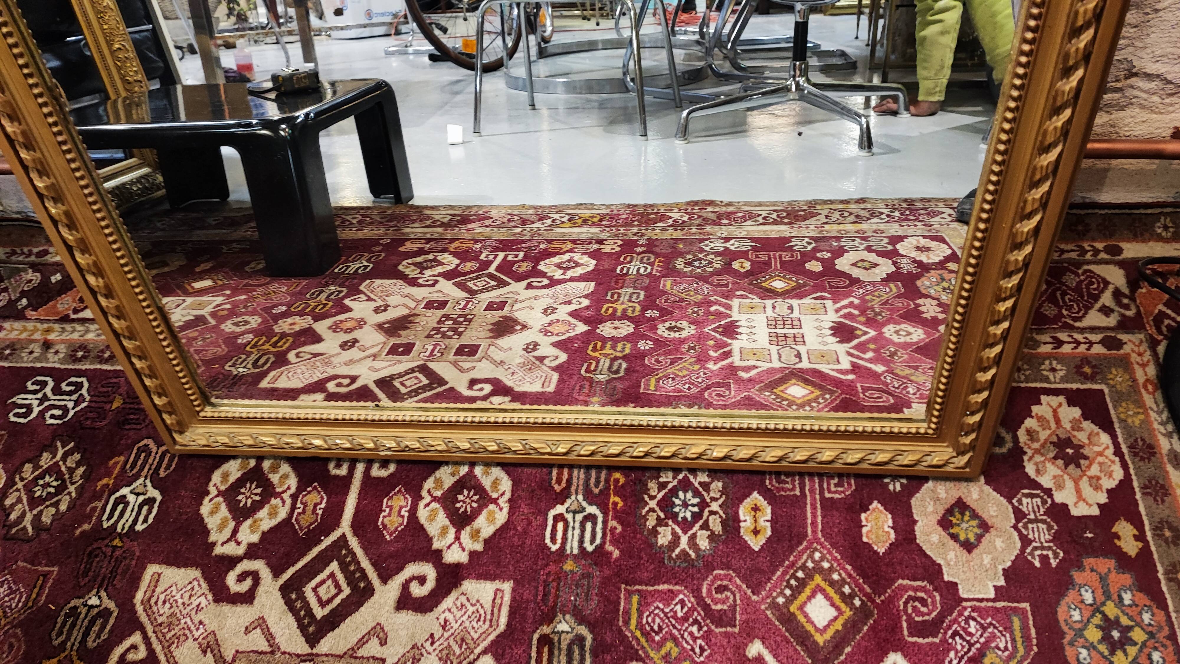 Large gilded mirror with ribbon – Napoleon III period – 136 cm
