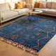 Tapis Handmade Marocain bleu décoré 200cmx300cm