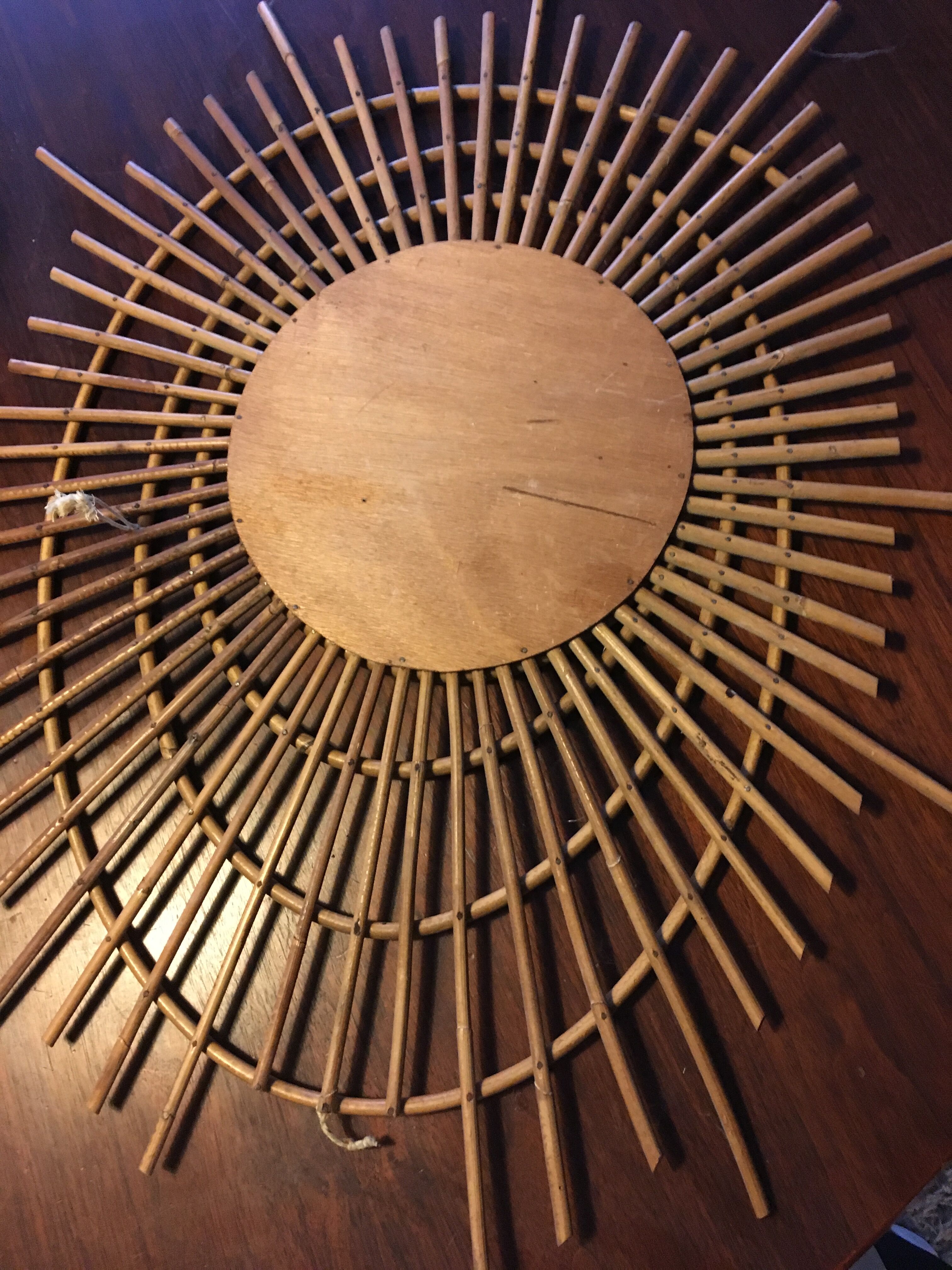 Mirror rattan ortf model years 50-60 - 63x80cm