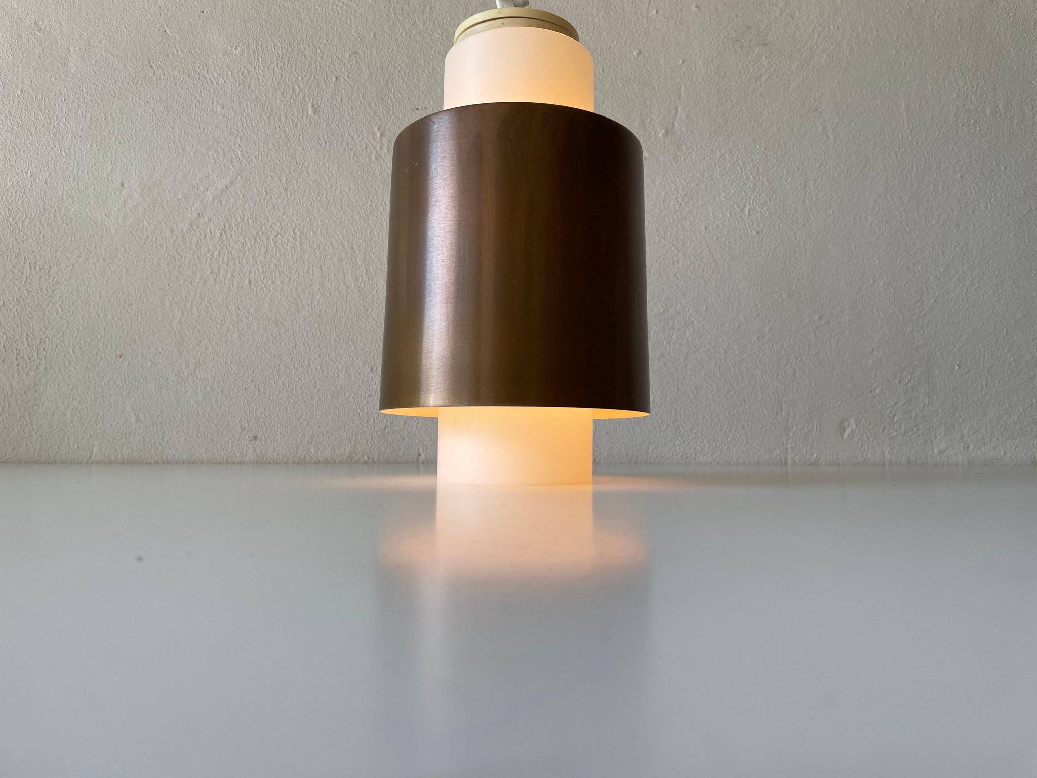Opal Glass and Copper Plated Flush Mount Light by Staff, 1960s, Germany