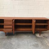 Teak enfilade stamped "TV furniture Paris"