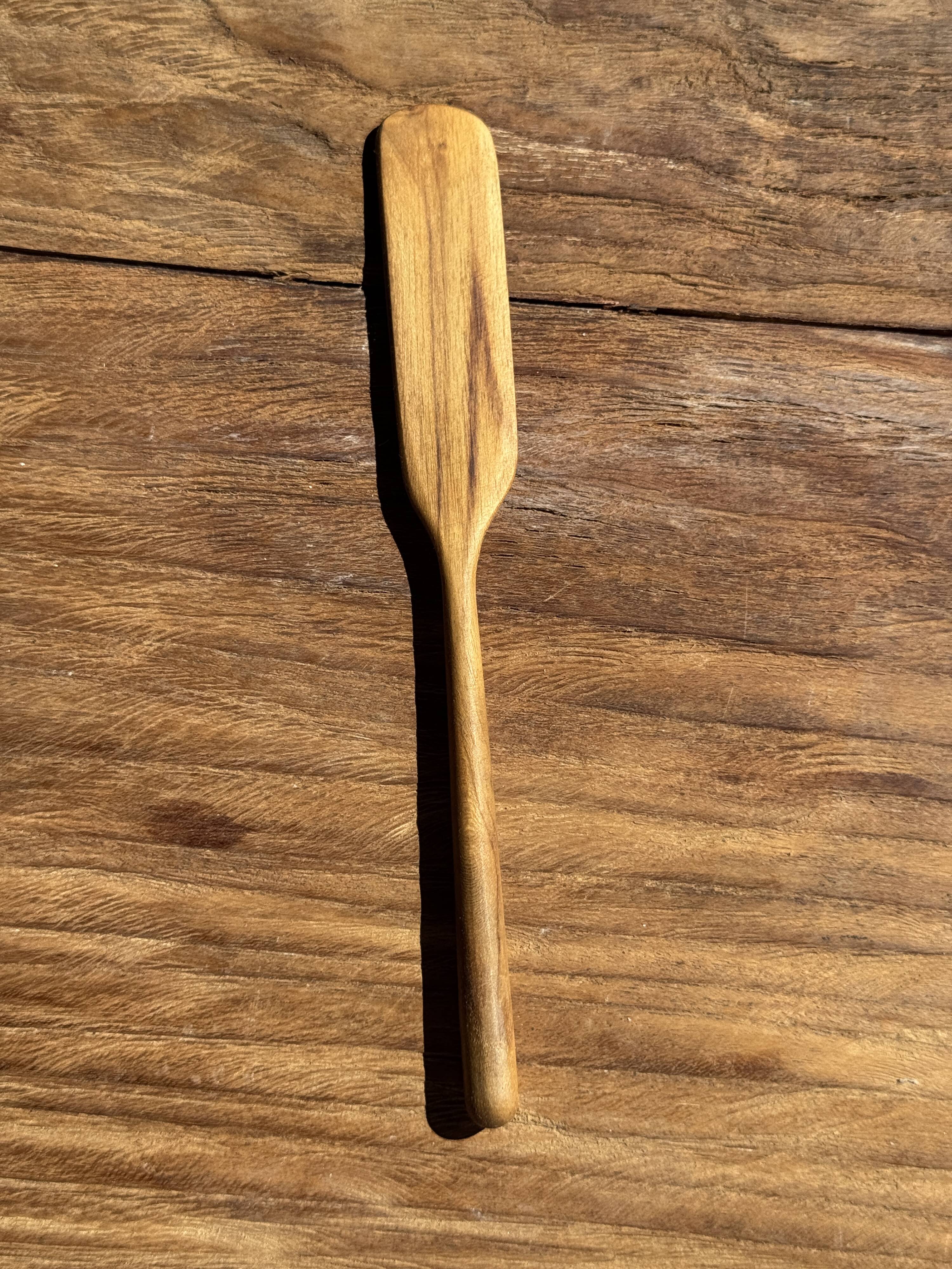 Small spatula, teak spreading knife, Indonesian monoxyle L18 l2.