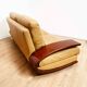 Vintage Italian leather and wood sofa