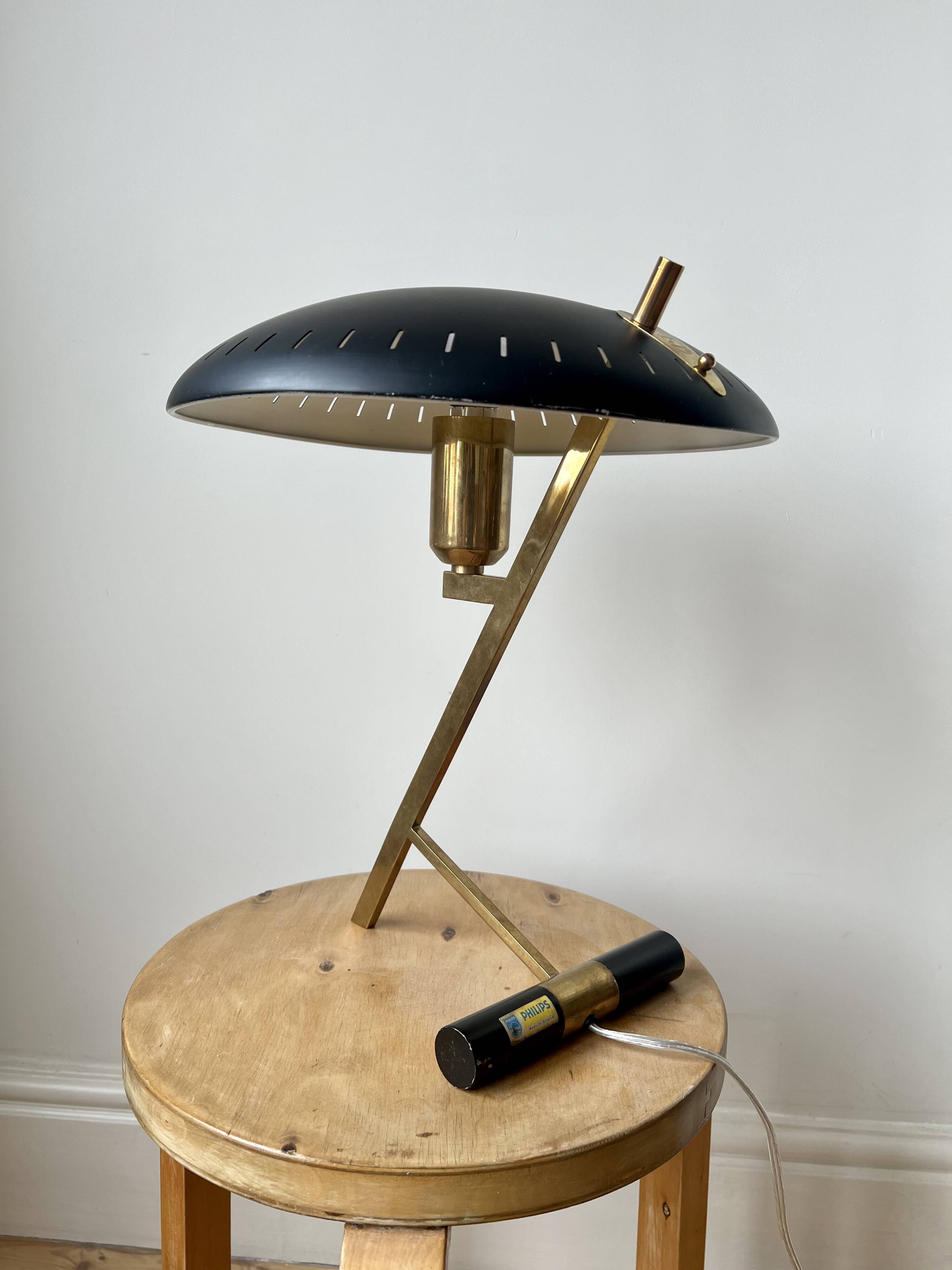 Vintage mid century Decora Z Lamp by Louis Kalff for Philips, Belgium, 1950
