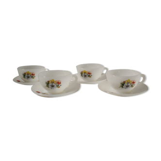 Set 4 cups & sub-cup Arcopal