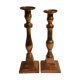 2 old copper candlestick brass candlesticks