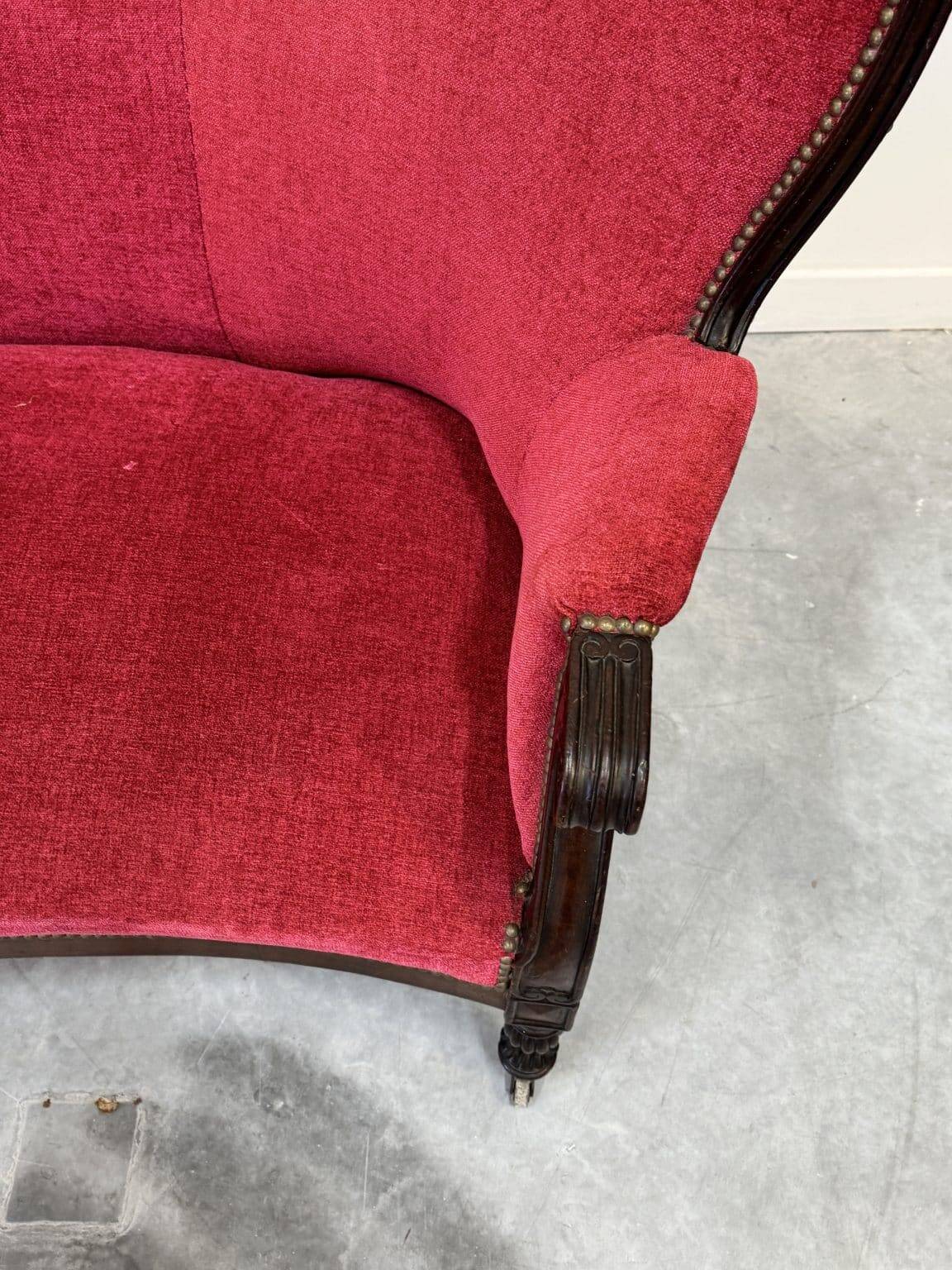 Antique Louis-Philippe velvet sofa