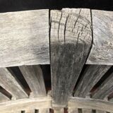 oval garden bench vintage solid teak "franck west" rare curved shape