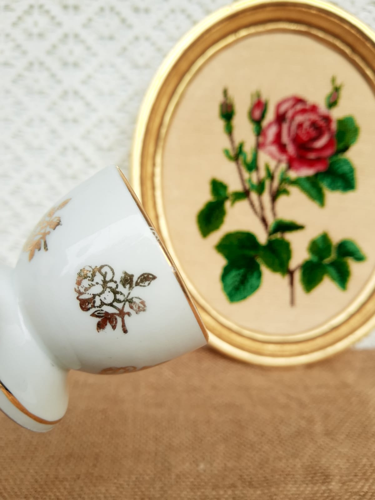 Old Berry egg cup high porcelain France vintage