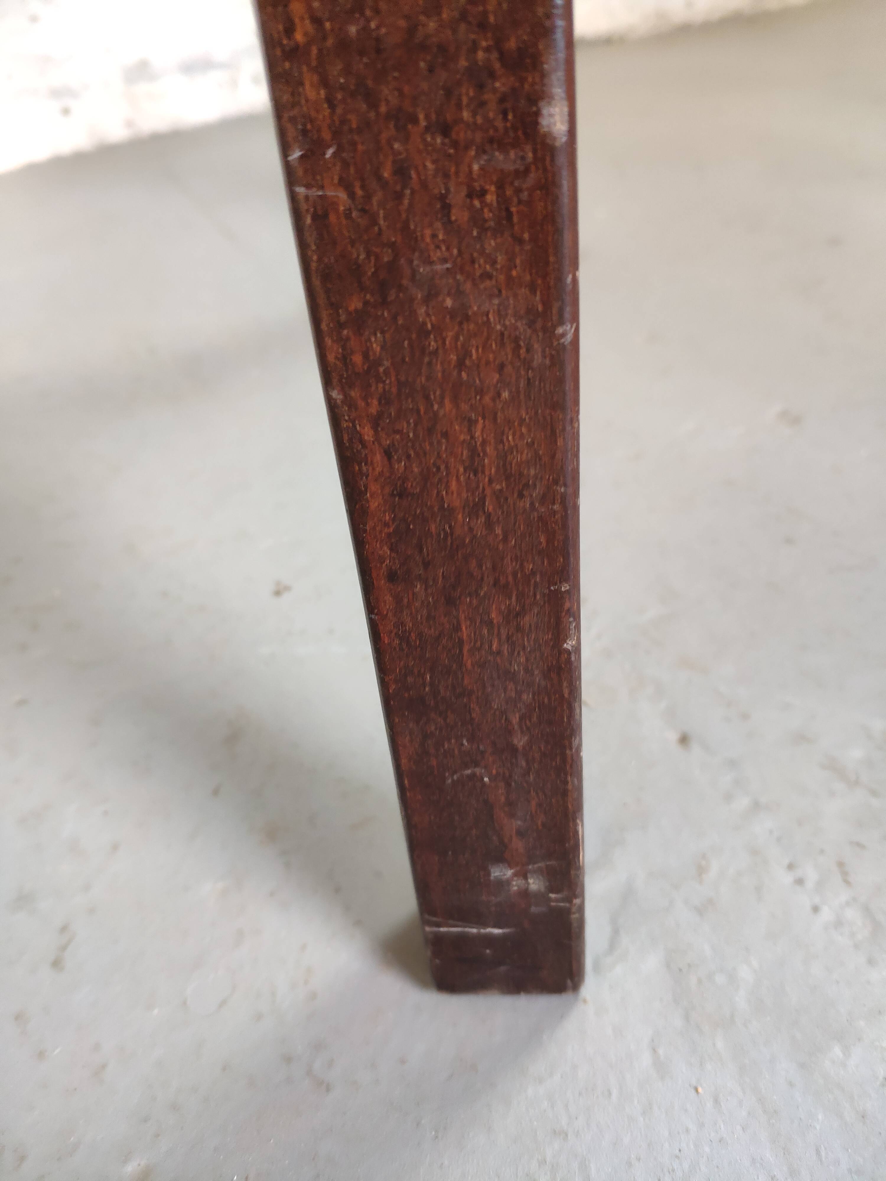 4 wooden and fabric chairs