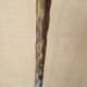 Brutalist gilded wrought iron floor lamp base 1970