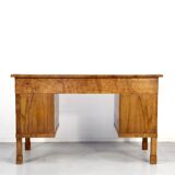 Bureau Art Déco italien en ronce de noyer foncé