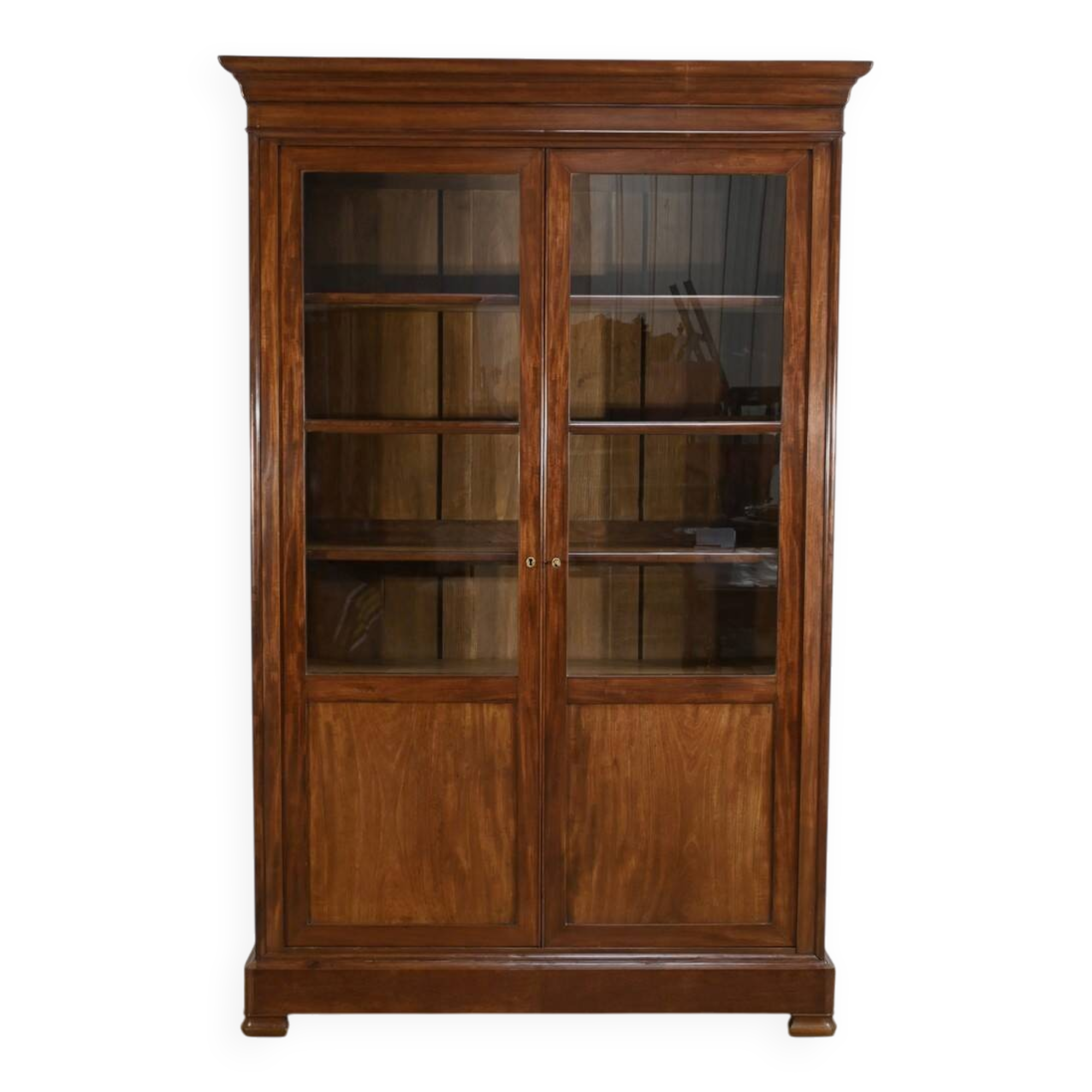 Mahogany Glass Bookcase, Restoration Period – Part 1 of the 19th Century