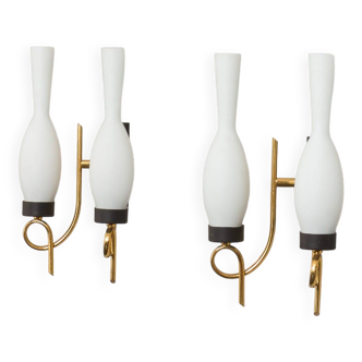 Pair of mid-century wall sconces attr. to Stilnovo, Italy 1960s