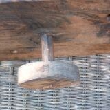 Brutalist wooden coat rack